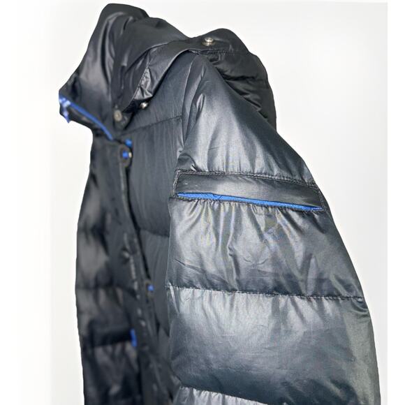 VTG Gap XS Navy Blue 2006 Y2K Down Puffer Jacket Detachable Hood Cropped Zip - Picture 5 of 12